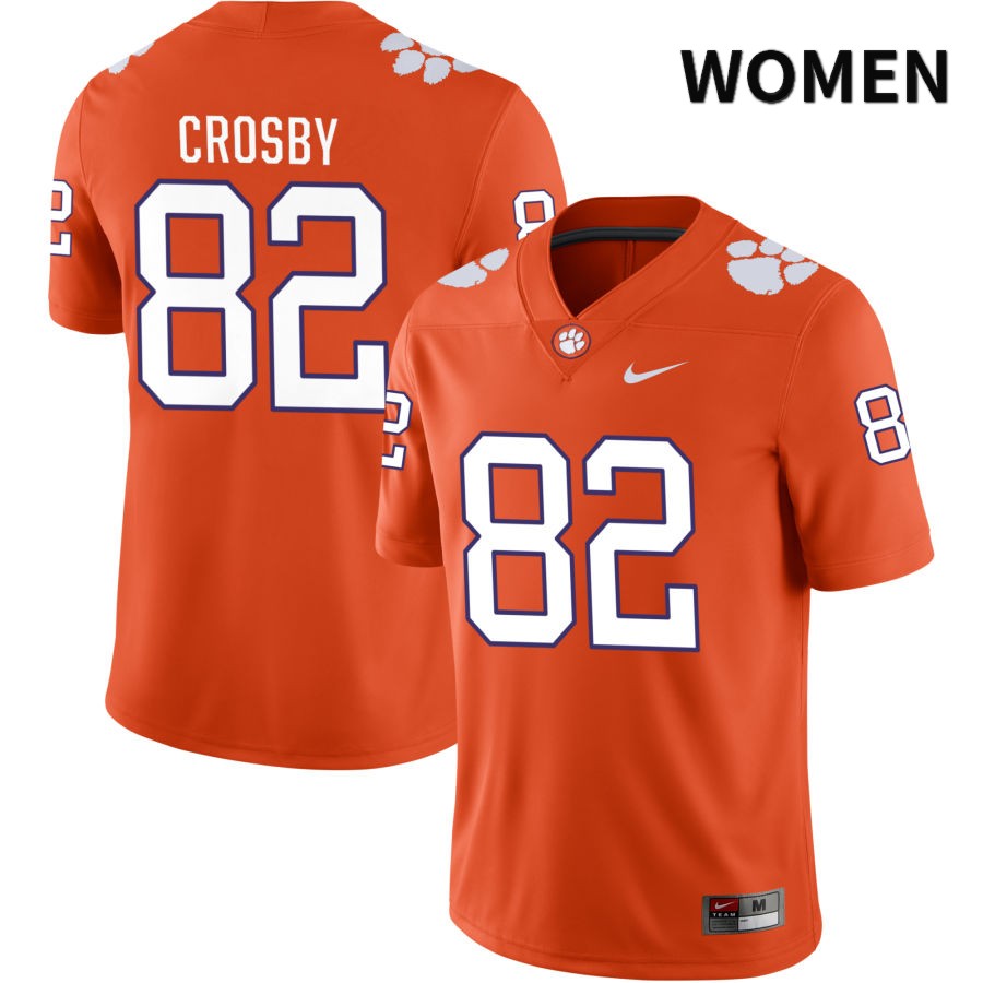 Women's Clemson Tigers Jackson Crosby #82 College Orange NIL 2022 NCAA Authentic Jersey Latest IFT47N7O